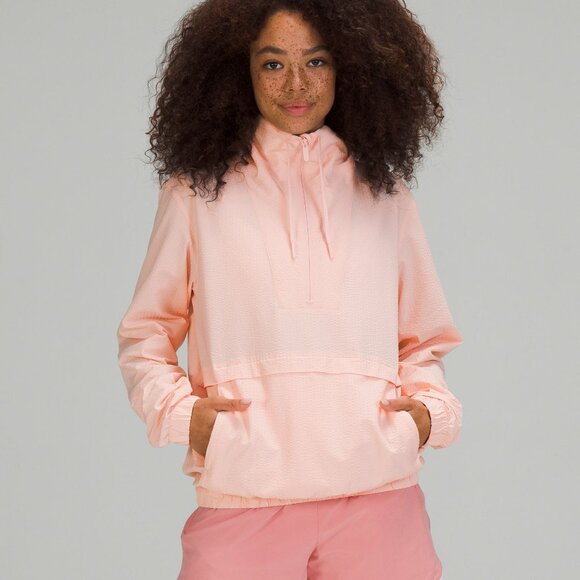 lululemon athletica Tops - NWOT Lululemon Pack Light Pullover Jacket size 4 in seersucker Pink Puff